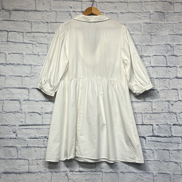 HYFVE Women's White Cotton V-Neck Dress - Picture 6 of 8